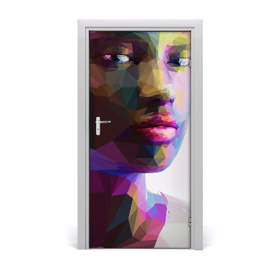 Adesivo em porta Mulher abstrata