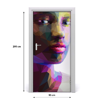 Adesivo em porta Mulher abstrata