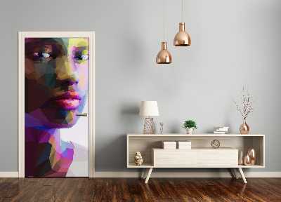 Adesivo em porta Mulher abstrata