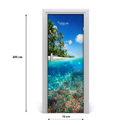 Adesivo em porta Recife de coral