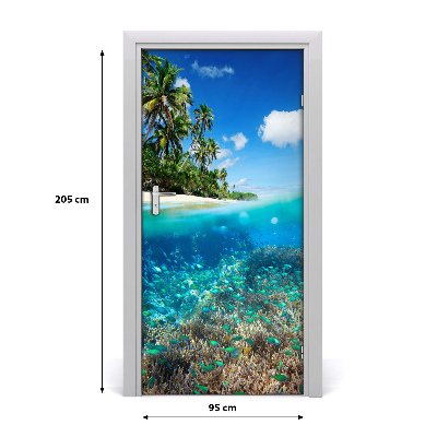 Adesivo em porta Recife de coral
