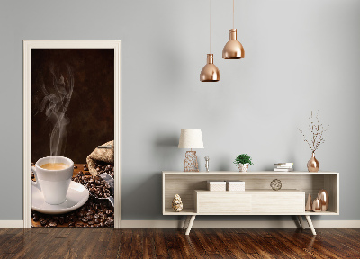 Autocolante para porta Uma xícara de café