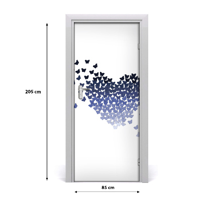 Papel de parede em porta Coração de borboletas