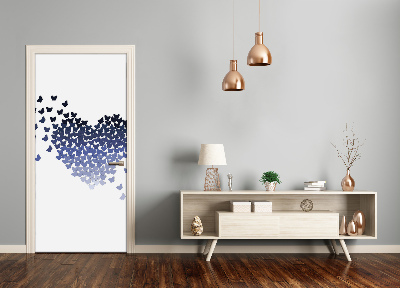 Papel de parede em porta Coração de borboletas