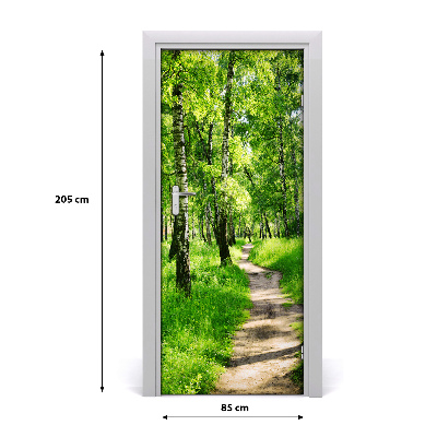 Autocolante para porta Floresta de bétulas