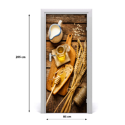 Papel de parede em porta Café da manhã