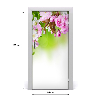 Papel de parede em porta Flores da primavera