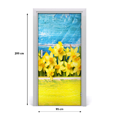 Papel de parede em porta Narcisos na porta