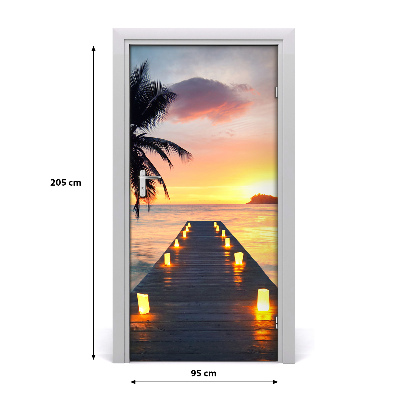 Autocolante para porta Cais de madeira