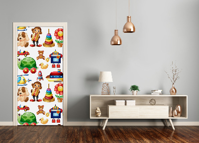 Papel de parede em porta Brinquedos