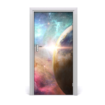 Papel de parede em porta Galáxia