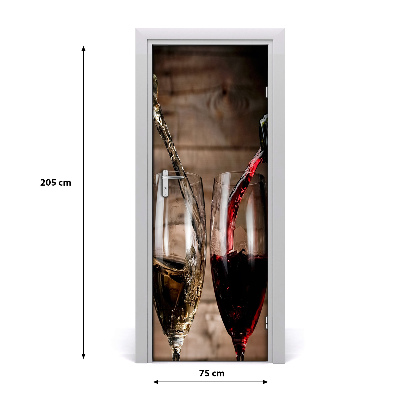 Papel de parede em porta Vinho em taças