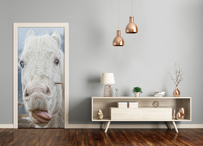 Autocolante para porta Cavalo Branco Louco