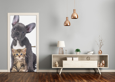Adesivo em porta Cachorro e gato