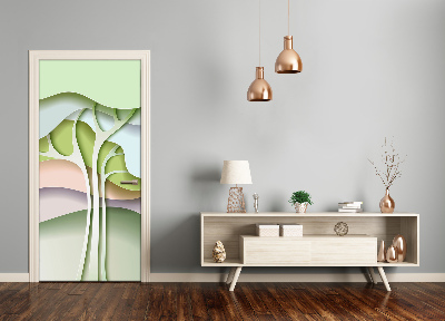 Autocolante para porta Árvore abstrata