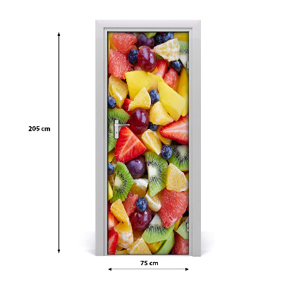 Papel de parede em porta Frutas fatiadas