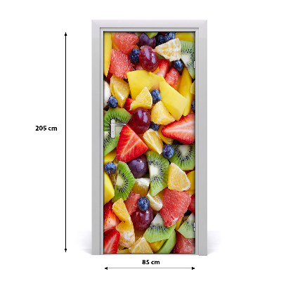 Papel de parede em porta Frutas fatiadas