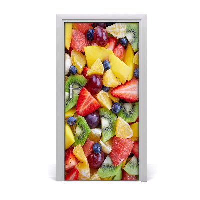 Papel de parede em porta Frutas fatiadas