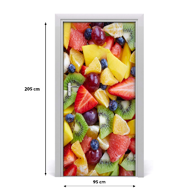 Papel de parede em porta Frutas fatiadas