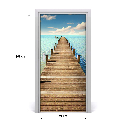 Adesivo em porta Cais de madeira