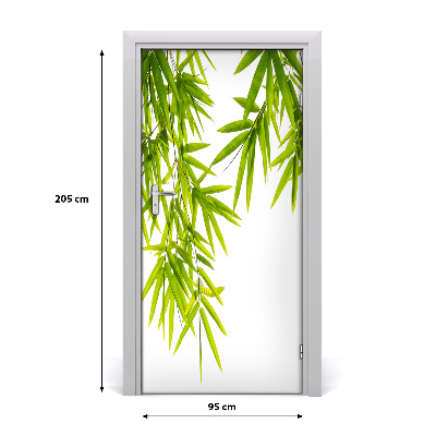 Papel de parede em porta Folhas de bambu
