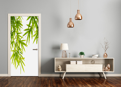 Papel de parede em porta Folhas de bambu
