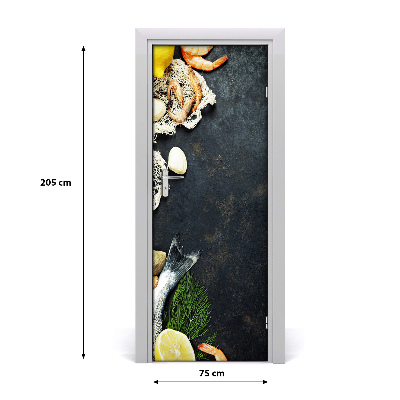 Papel de parede em porta Frutos do mar