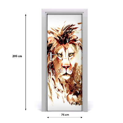 Adesivo em porta Leão