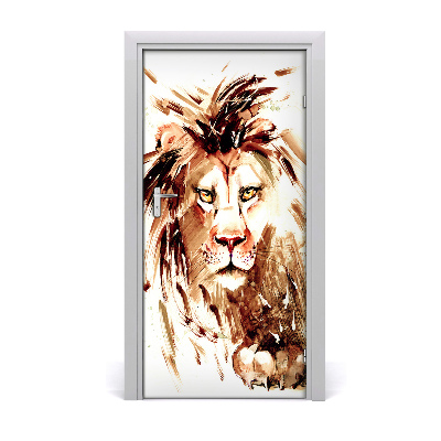 Adesivo em porta Leão