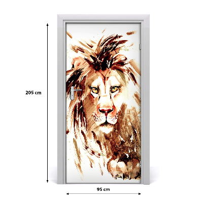 Adesivo em porta Leão