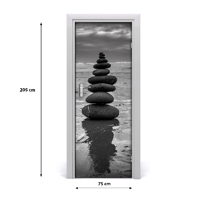 Adesivo em porta Pedras na praia