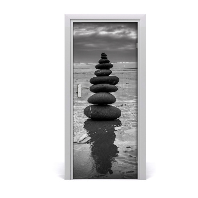 Adesivo em porta Pedras na praia