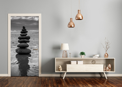 Adesivo em porta Pedras na praia