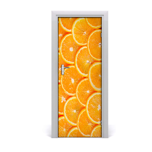 Adesivo em porta fatias de laranja