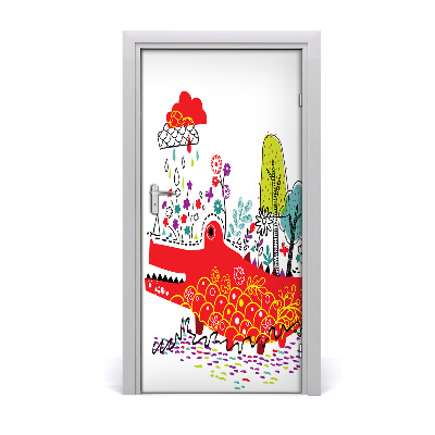 Papel de parede em porta Crocodilo