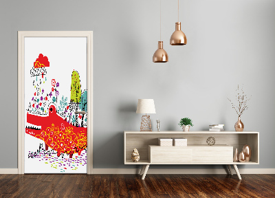 Papel de parede em porta Crocodilo