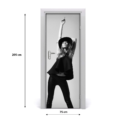 Autocolante para porta Mulher de Preto