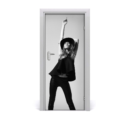 Autocolante para porta Mulher de Preto