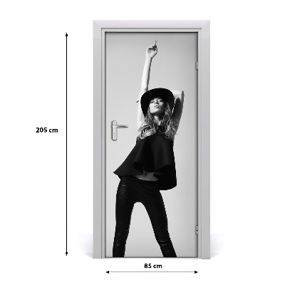 Autocolante para porta Mulher de Preto