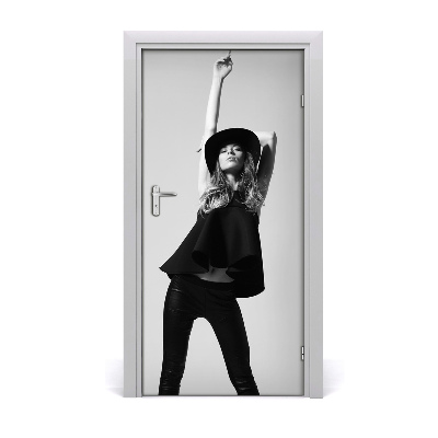 Autocolante para porta Mulher de Preto