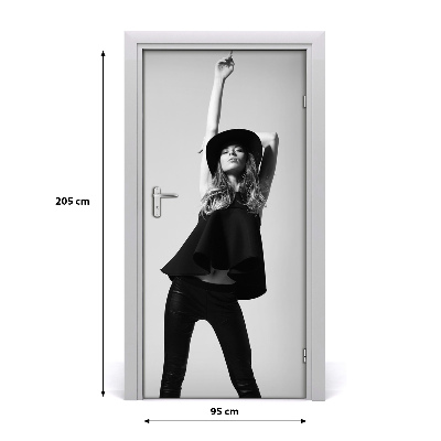 Autocolante para porta Mulher de Preto