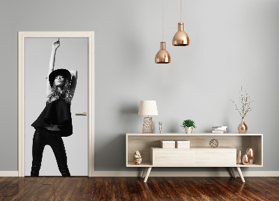 Autocolante para porta Mulher de Preto