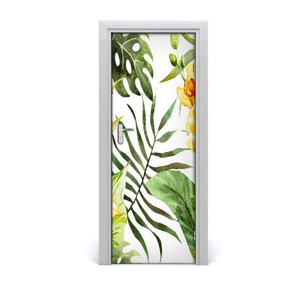 Adesivo em porta Flores tropicais