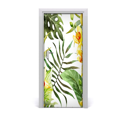 Adesivo em porta Flores tropicais