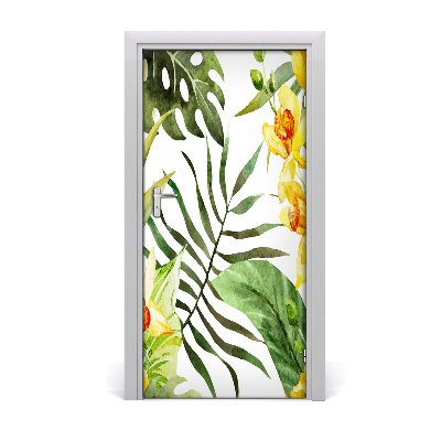Adesivo em porta Flores tropicais