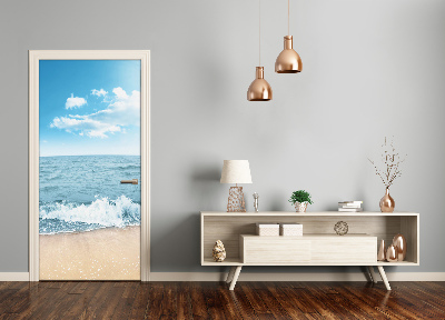 Papel de parede em porta Praia e mar