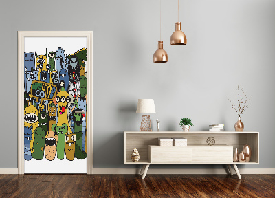 Autocolante para porta Monstros loucos