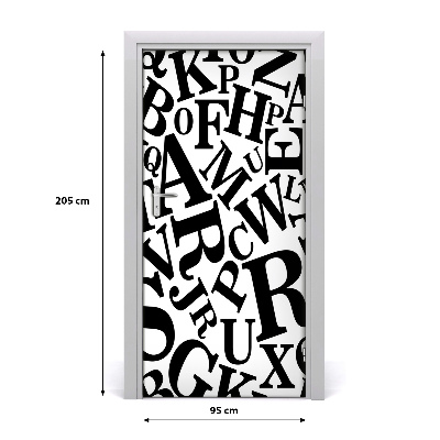 Adesivo em porta alfabeto inicial