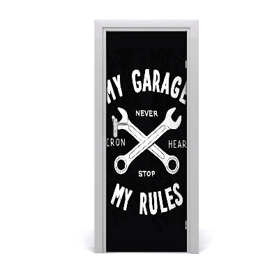 Autocolante para porta Provérbios Minha Garagem