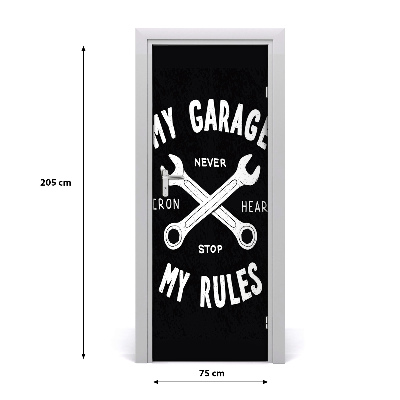 Autocolante para porta Provérbios Minha Garagem